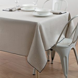 Скатерть Rusby 150х250 см лен бежевый/синий