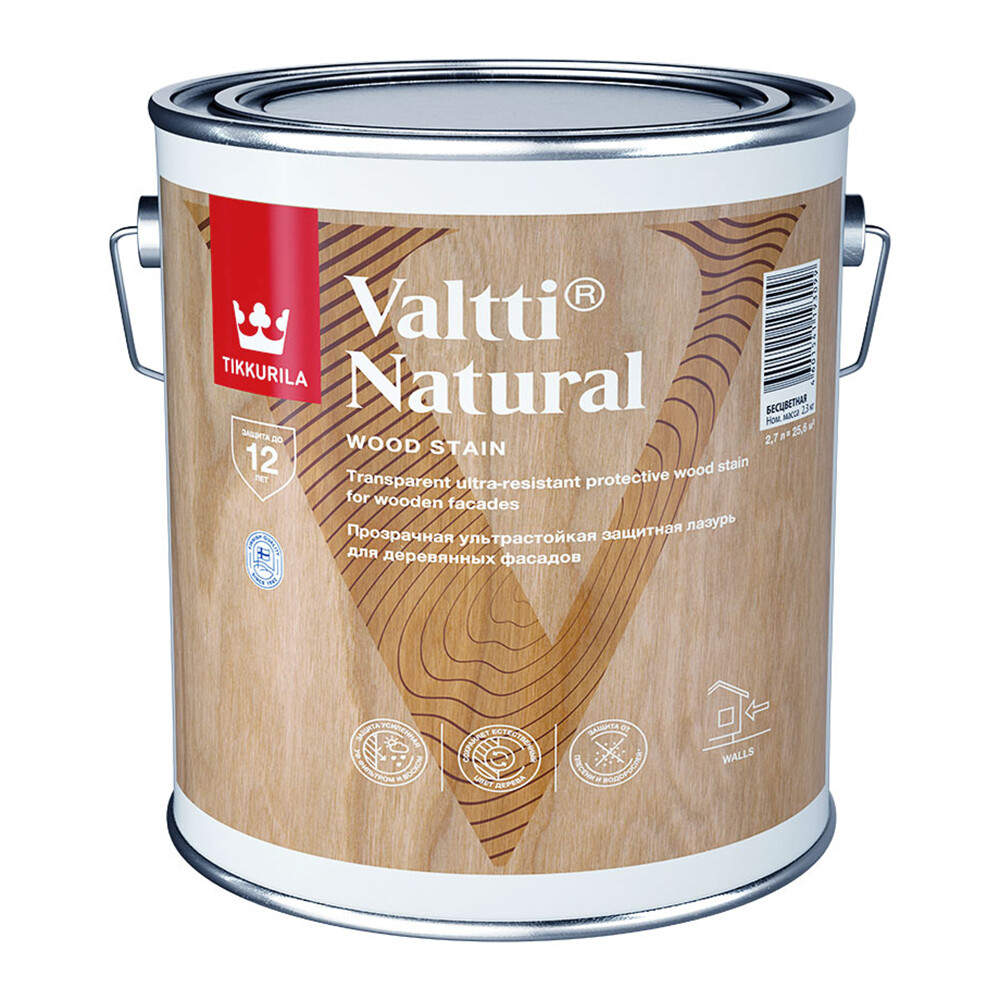 original-7358.jpg Антисептик Tikkurila/Tikkivala Valtti Natural декоративный для дерева бесцветный 2,7 л — изображение 1