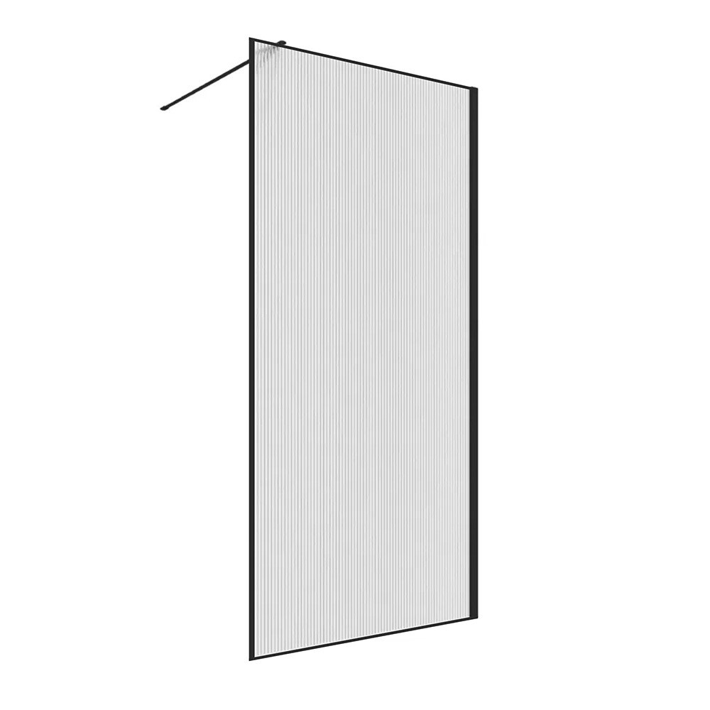 original-7435.jpg Душевая перегородка RGW WA 08B черная 100х195 см стекло рифленое 8 мм — изображение 1