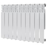 Радиатор алюминиевый КМ 500 мм 10 секций 1" боковое подключение белый