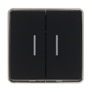 Выключатель Werkel Gallant двухклавишный накладной черный/хром с подсветкой (a050975)