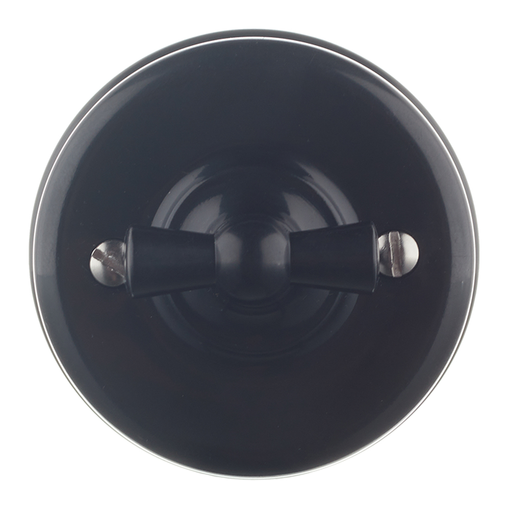 original-7898.jpg Выключатель Bironi Лизетта двухклавишный накладной черный ретро (B1-202-23) — изображение 1