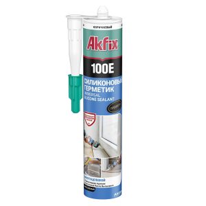 Герметик силиконовый универсальный Akfix 100E коричневый 280 мл