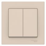 Выключатель Systeme Electric AtlasDesign двухклавишный встраиваемый бежевый (ATN000252)