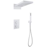 Душевая система Abber Weiss Insel встраиваемая с верхним душем с лейкой со смесителем белая (AF8052W)