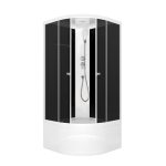 Душевая кабина Domani-Spa Delight Slim 90х90х218 см стекло тонированное 4 мм с высоким поддоном полукруг