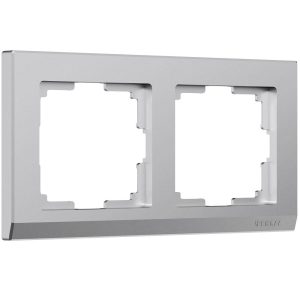 Рамка Werkel Stark двухместная серебряная матовая (a063454)