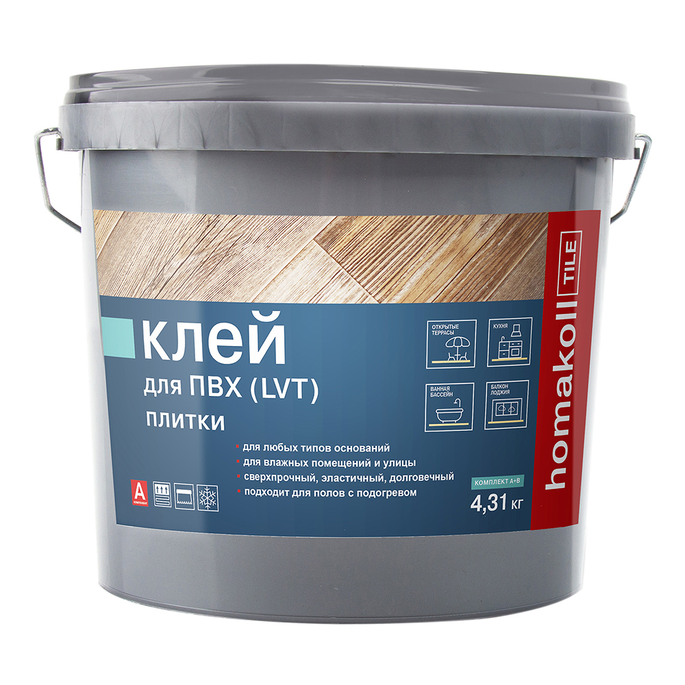 original-8587.jpg Клей полиуретановый для ПВХ плитки двухкомпонентный Homa Homakoll Tile 2K PU 4,3 кг — изображение 1