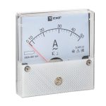Амперметр аналоговый EKF PROxima AMA-801 80х80 мм IP20 50 А прямое подключение на 5 модулей (ama-801-50)