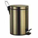 Ведро для мусора WasserKraft K-645 с крышкой 5 л металл светлая бронза с педалью