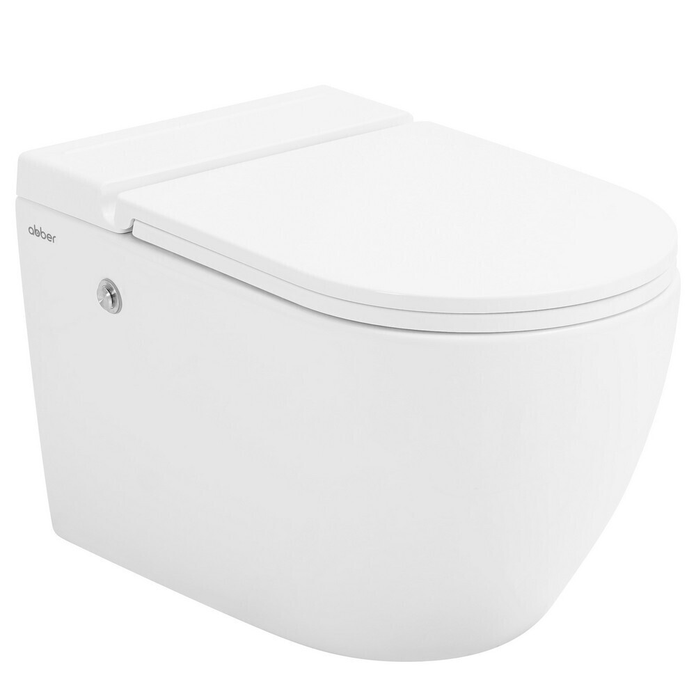 original-8689.jpg Унитаз подвесной Abber Bequem безободковый белый с сиденьем дюропласт микролифт с импульсным смывом (AC1108P) — изображение 1
