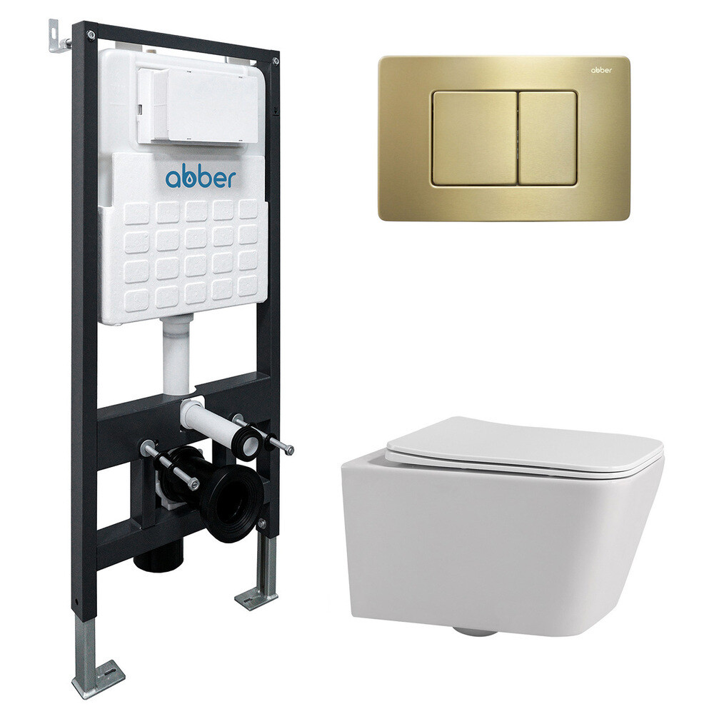 original-8762.jpg Комплект инсталляции Abber с унитазом Rechteck с кнопкой золото и сиденьем микролифт (AC1201-AC0105-AC0120MMG) — изображение 1