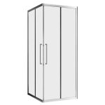 Душевой уголок Abber Schwarzer Diamant хром 80х80х195 см квадрат стекло прозрачное 6 мм (AG02080H)