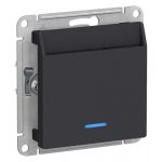 Выключатель Systeme Electric AtlasDesign карточный встраиваемый карбон с подсветкой (ATN001067)