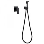 Смеситель с гигиеническим душем встраиваемый Abber Daheim со скрытой частью в комплекте черный (AF8225B)