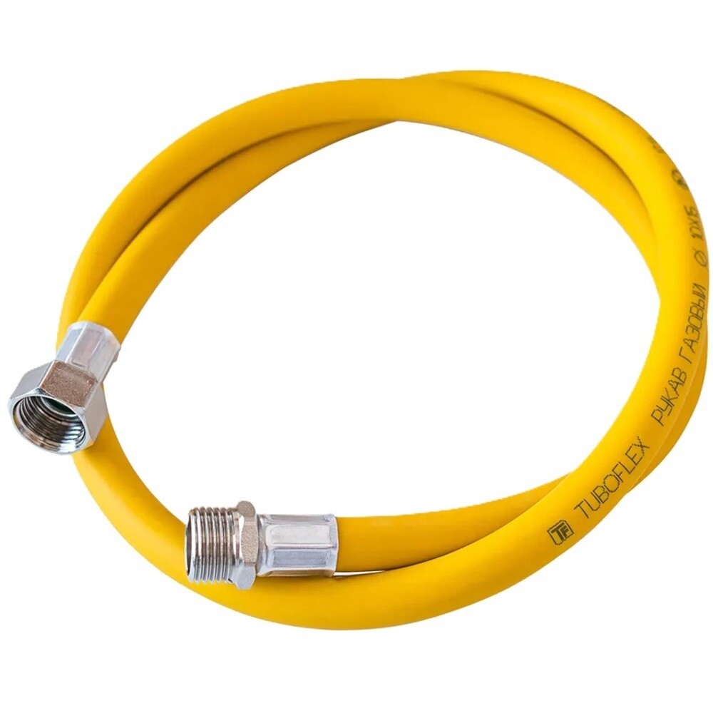original-9329.jpg Шланг для газа ПВХ армированный Tuboflex 3/4 НР(ш) х 3/4 ВР(г) 120 см желтый — изображение 1