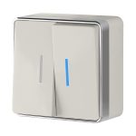 Выключатель Werkel Gallant двухклавишный накладной слоновая кость с подсветкой (a051550)