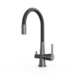 Смеситель для кухни Tokito Aisai графит с гибким изливом с подключением к фильтру однорычажный (TOK-AIS-1019)